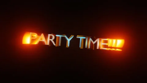 Pulsating word Party Time on dark background Stock Footage 256308684