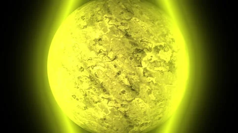 Pulsating yellow sun. Motion abstraction Video stock 36037271