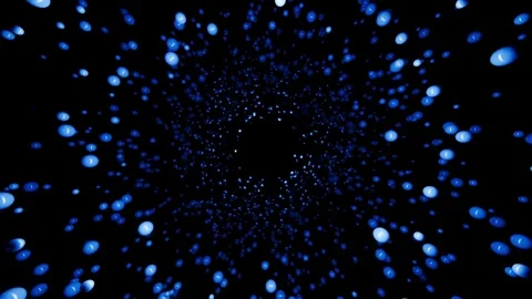 Pulsation and movement of particles on a black background Stock Footage 328033667
