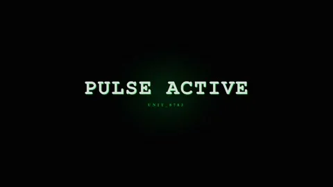 PULSE ACTIVE Text Animation - Futuristic Digital Glitch Effect with Green M.. Stock Footage 331568194