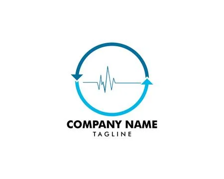 Pulse with arrow circle logo template 스톡 일러스트
