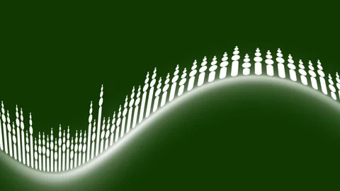 Pulse Audio Spectrum Visualizer Green Screen Frequency Equalizer Loop 4K Stock Footage 341409624