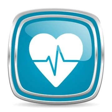 Pulse blue glossy icon Stock Illustration