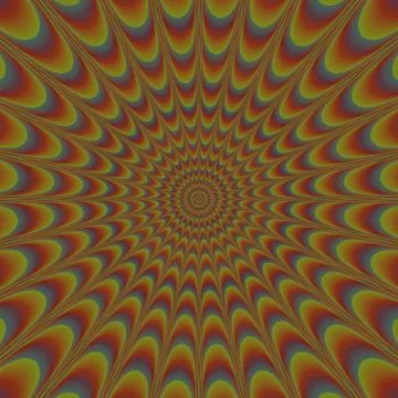 Pulse brown yellow gray regular centralized concentric rings background Stock Illustration