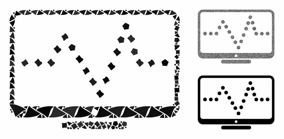 Pulse chart Composition Icon of Tuberous Elements Stock Illustration
