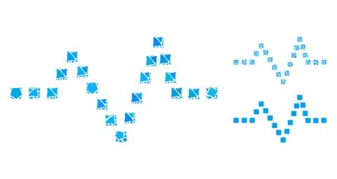 Pulse chart Mosaic Icon of Bumpy Items Stock Illustration