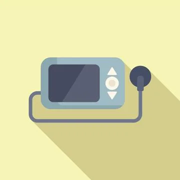 Pulse device examination icon flat vector. Check test Illustrazione stock