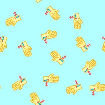 Pulse diagnosis ayurveda vector seamless pattern Stock Illustration