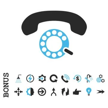 Pulse Dialing Flat Vector Icon With Bonus Stock Illustration