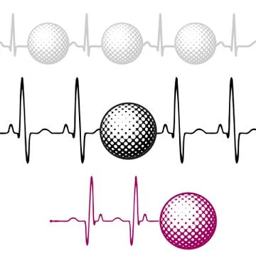 Pulse golf ball set Stock Illustration