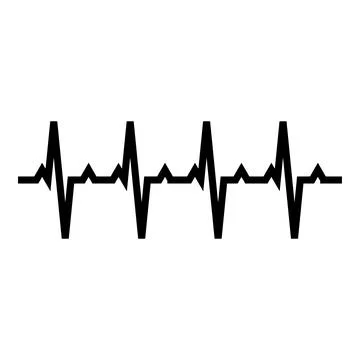 Pulse graph Heart beat Cardiogram rhythm graphic ecg Echocardiogram icon blac Stock Illustration