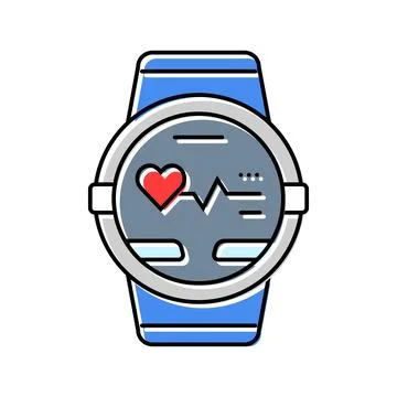 Pulse graph watch screen wearable fitness color icon vector illustration イラスト素材