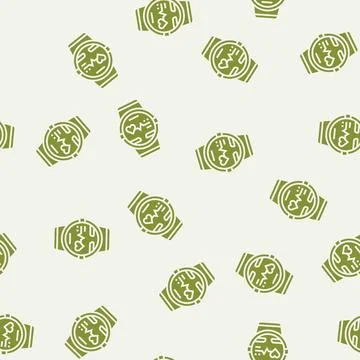 Pulse graph watch screen wearable fitness glyph seamless pattern Stock Illustration