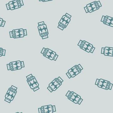 Pulse graph watch screen wearable fitness line vector seamless pattern Stock Illustration