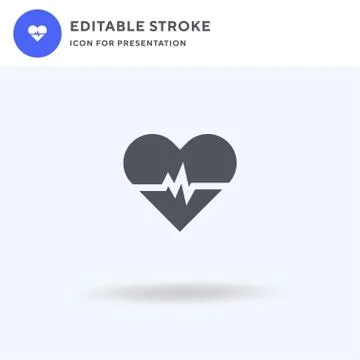 Pulse icon vector, filled flat sign, solid pictogram isolated on white, logo  Illustrazione stock