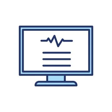 Pulse inside computer line and fill style icon vector design イラスト素材