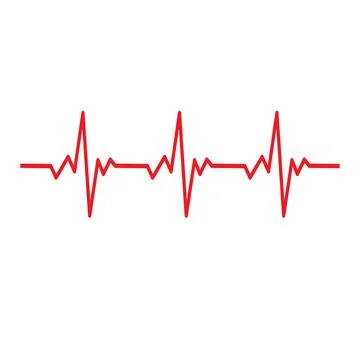 Pulse line template on white background. heartbeat line sign. Stock Illustration
