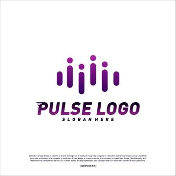 Pulse logo design concept vector. People Beat logo Template Vector. Stock Illustration