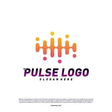 Pulse logo design concept vector. People Beat logo Template Vector. Stock Illustration