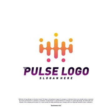Pulse logo design concept vector. People Beat logo Template Vector. Stock Illustration