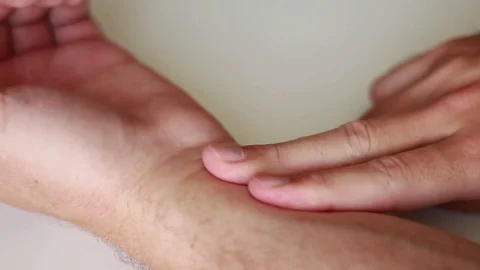 Pulse measuring closeup Stock Footage 77185105