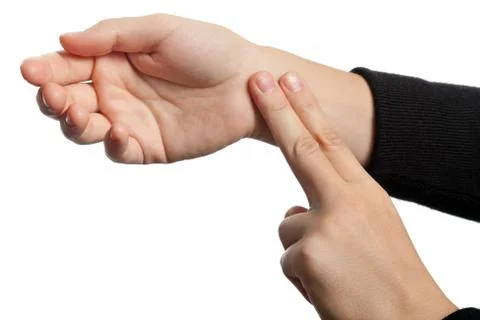 Pulse measuring Stock Photos