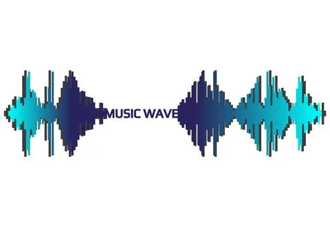 Pulse music player. Audio wave logo. Vector Sound equalizer element Illustrazione stock