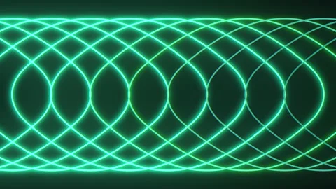 Pulse neon green lines in rows on black gradient Stock Footage 235857789
