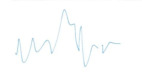 Pulse or cardiogram pattern. Blue waves on white background Illustrazione stock