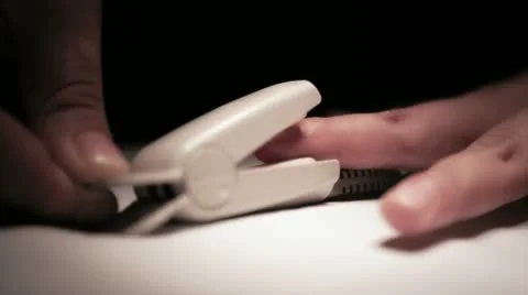 Pulse Oximeter check Stock Footage 12366768