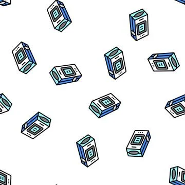Pulse oximeter fingertip vector seamless pattern Stock Illustration
