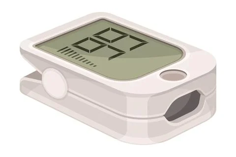 Pulse Oximetry as Medical Sensor Device for Monitoring Oxygen Saturation Vector Stock Illustration