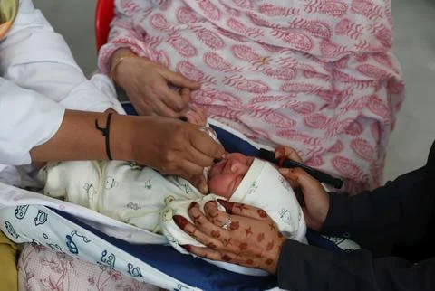 Pulse polio immunization campaign begins in Jammu and Kashmir, Srinagar, India - Stock Photos