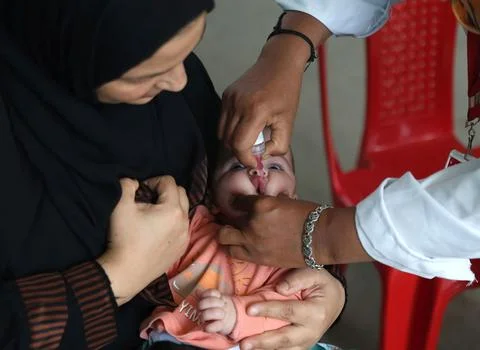 Pulse polio immunization campaign begins in Jammu and Kashmir, Srinagar, India - Stock Photos