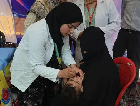 Pulse polio immunization campaign begins in Jammu and Kashmir, Srinagar, India - Stock Photos