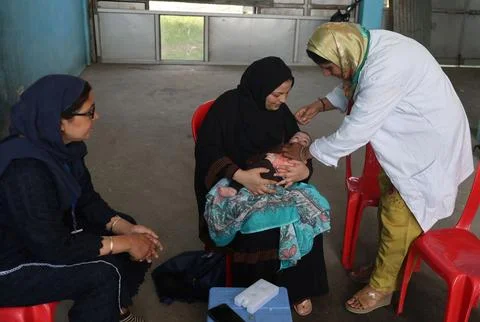 Pulse polio immunization campaign begins in Jammu and Kashmir, Srinagar, India - Stock Photos