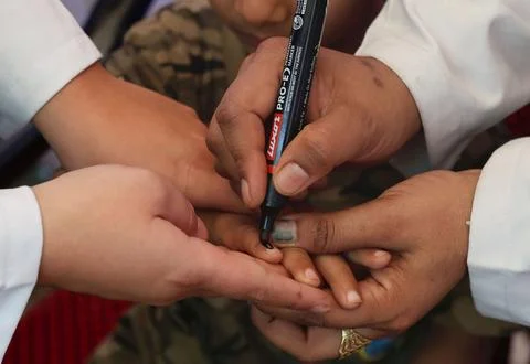 Pulse polio immunization campaign begins in Jammu and Kashmir, Srinagar, India - Stock Photos
