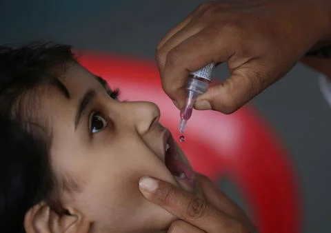 Pulse polio immunization campaign begins in Jammu and Kashmir, Srinagar, India - Stock Photos