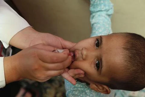 Pulse polio immunization campaign begins in Jammu and Kashmir, Srinagar, India - Stock Photos