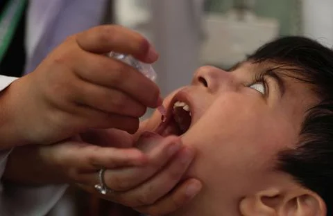 Pulse polio immunization campaign begins in Jammu and Kashmir, Srinagar, India - Stock Photos