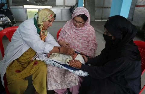 Pulse polio immunization campaign begins in Jammu and Kashmir, Srinagar, India - Stock Photos