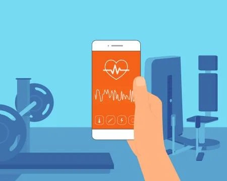 Pulse rate mobile app Stock-Illustration