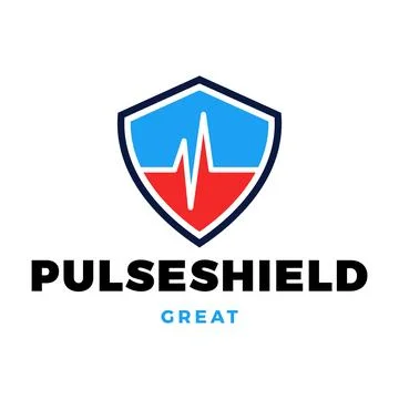 Pulse Shield Icon Logo Design Template Stock-Illustration