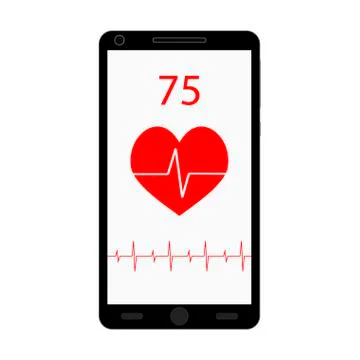 Pulse on smartphone application vector Stock Illustration