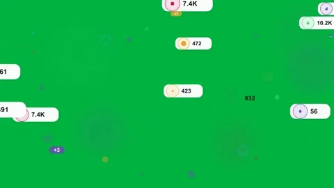 Pulse starting badges moving on paths, nodes pulsing and counts updating for Stock Footage 333972328