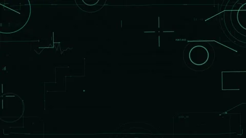 Pulse starting HUD activating into full view, cyan icons pulsing, showing Stock Footage 334118759