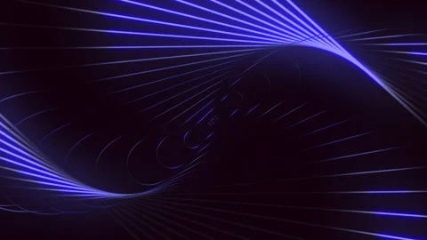 Pulse trace neon blue lines in helix on black gradient Stock Footage 245735838