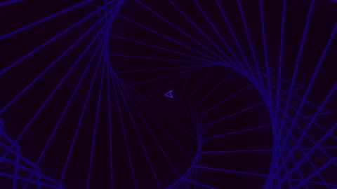 Pulse trace neon lines in vertigo on black gradient Stock Footage 245733208