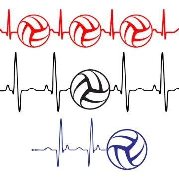 Pulse volleyball set Illustrazione stock