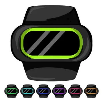 Pulse watch tracker cartoon vector graphic Stock Illustration
